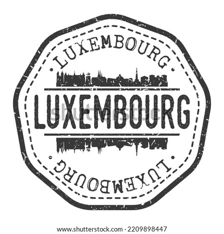 Luxembourg Stamp Skyline Postmark. Silhouette Postal Passport. City Round Vector Icon. Vintage Postage Design.