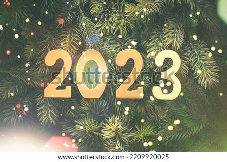 Holidays greeting card, frame, banner. New Year 2023.