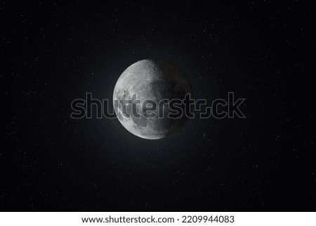 Full bright moon with stars in the background