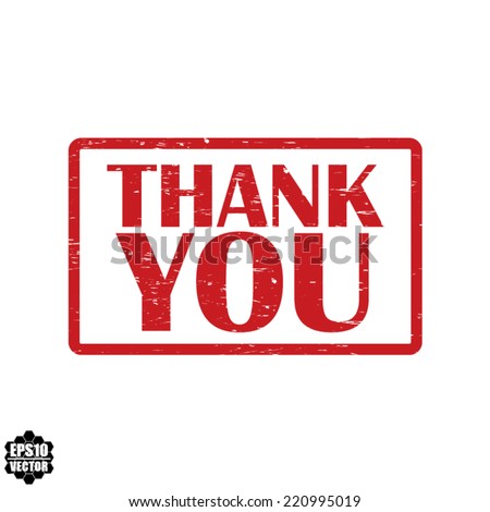 Thank you grunge stamp isolated on white background. Vector illustration 