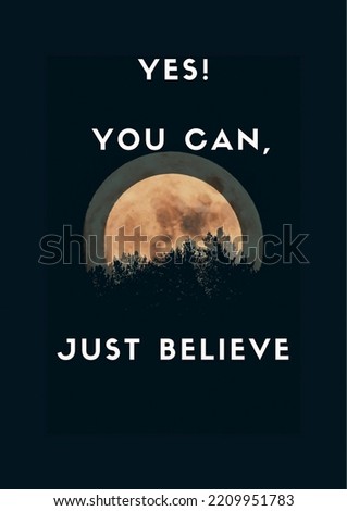 "Yes , you can", a simple quote design made on a black background with some specific elements
