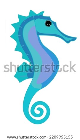 Vector of blue and purple seahorse