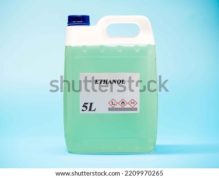 Biofuel in chemical lab in glass bottle Ethanol Royalty-Free Stock Photo #2209970265