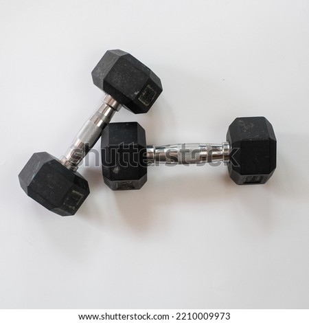 Photo of two dumbbell set 5kg each isolated on white background