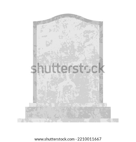 Blank headstone at a cemetery. Blank grave stone vector illustration. Royalty-Free Stock Photo #2210011667