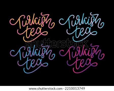 Turkish traditions of tea ceremony. Tea time. Decorative elements for your design. Vector Illustration with oriental cup on white background.