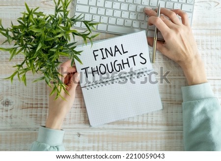 text Final Thoughts on keyboard on white background Royalty-Free Stock Photo #2210059043