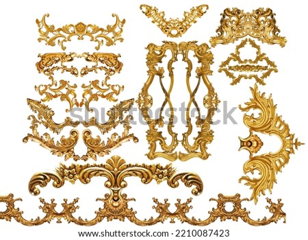 Golden baroque and  ornament elements
 Royalty-Free Stock Photo #2210087423