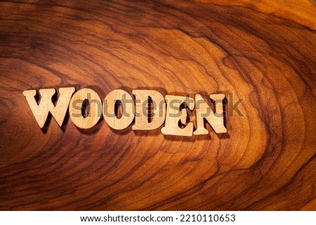 Wooden word - Inscription by wood letters close up