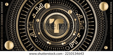 True USD TUSD crypto coin luxury golden ornamental vector background illustration
