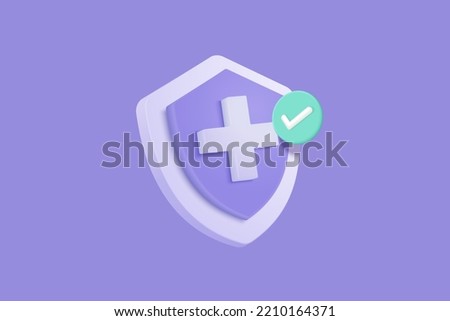 3d purple plus sign icon on the white background. Cartoon 3d icon of first aid and health care with minimal style. Medical symbol of emergency help. 3d medical aid vector render illustration