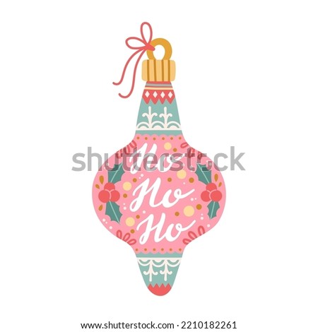 Christmas decorations balls with lettering flat design vector