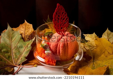 Halloween dessert in the glass Royalty-Free Stock Photo #2210196111