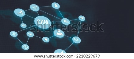 Internet, business, Technology and network concept.CRM Customer Relationship Management. 3d illustration.