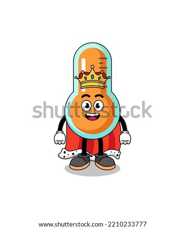 Mascot Illustration of thermometer king , character design