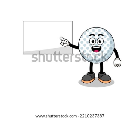 golf ball illustration doing a presentation , character design
