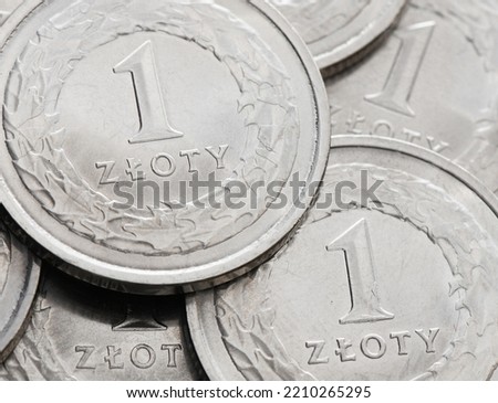 Coin 1 zloty. Currency Poland.