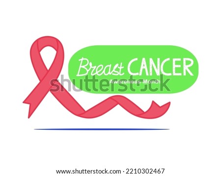 Breast cancer awareness month. Women health. Vector typography. 