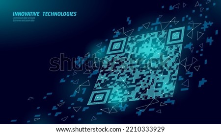 QR code verification online technology. 3D web link identification coding system. Mobile internet button symbol business identity vector illustration