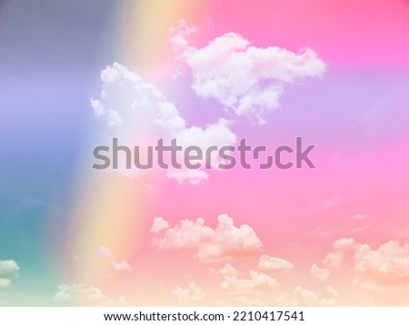 beauty sweet pastel pink violet colorful with fluffy clouds on sky. multi color rainbow image. abstract fantasy growing light