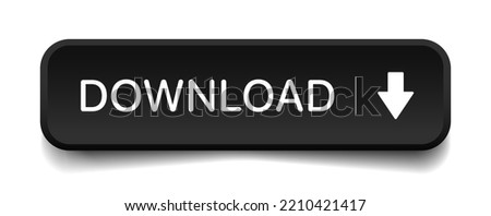 3D black download button icon. Upload icon. Down arrow bottom side symbol. Click here button. Save cloud icon push button for UI UX, website, mobile application. Royalty-Free Stock Photo #2210421417