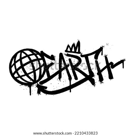 Graffiti spray paint Word Earth Isolated Vector
