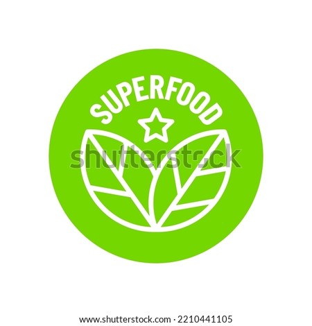 Superfood vector icon stamp badge Royalty-Free Stock Photo #2210441105