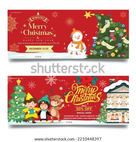 Christmas holiday sale banner vector design