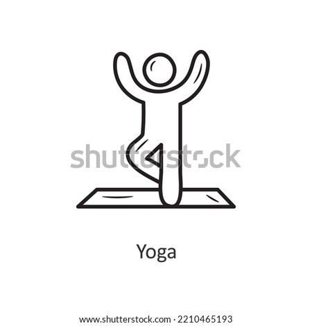 Yoga Vector outline Icon Design illustration. Workout Symbol on White background EPS 10 File