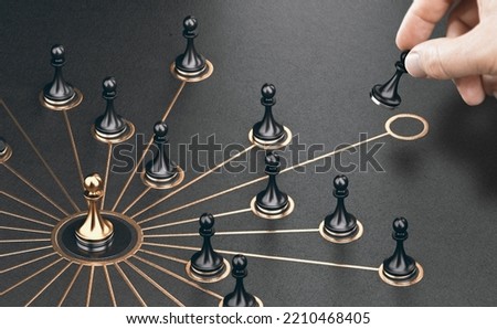 Man making new business connection and expanding a professionnal or social network Composite image between a 3d illustration and a photography. Royalty-Free Stock Photo #2210468405