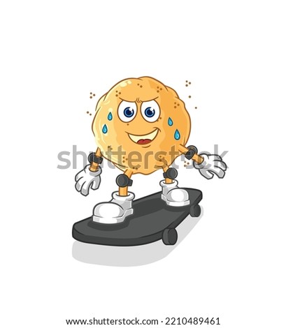 the sand ball riding skateboard cartoon character vector