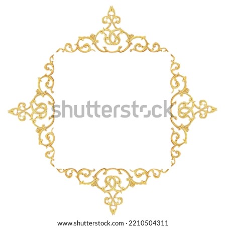 gold frame isolated on white background