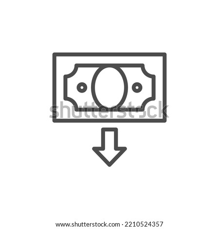 transfer money icon. Outline transfer money vector icon for web design isolated on white background
