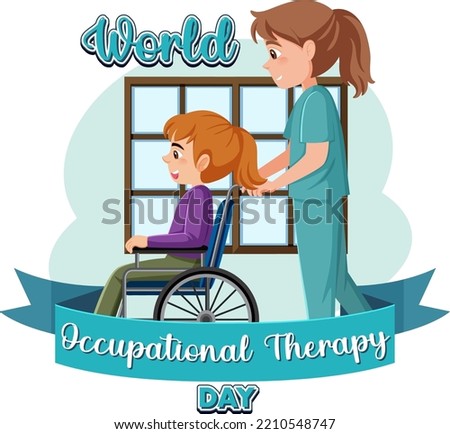 World occupational therapy day text design illustration