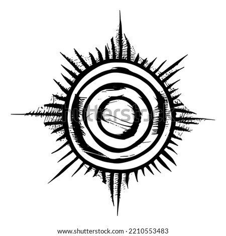 Sun symbols in ethnic style, vector illustration Royalty-Free Stock Photo #2210553483