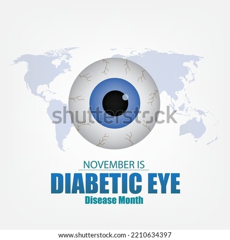 Vector Illustration. Diabetes Eye Disease Month. Simple and elegant design