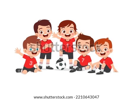 portrait of young soccer team feel happy together