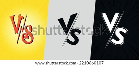 Set of Vs versus logo illustration. Versus Or VS Letters Logo symbol design template.