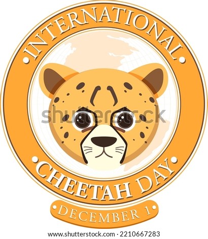 International cheetah day poster template illustration