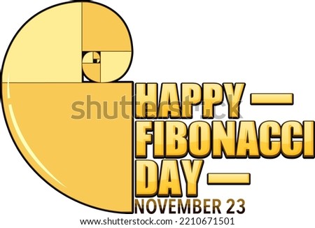 Fibonacci day poster design illustration
