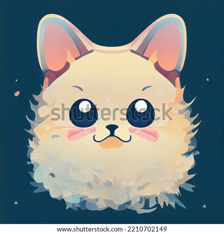 cat avatar illustration with blue background - concept