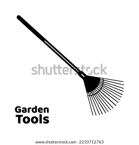 Fan rake for lawn cleaning. Flat style icon. Isolated on white background. Vector.