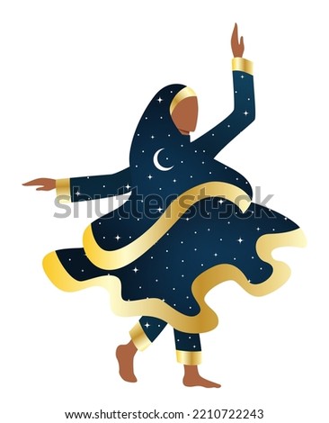 Persian dance with space on the dress