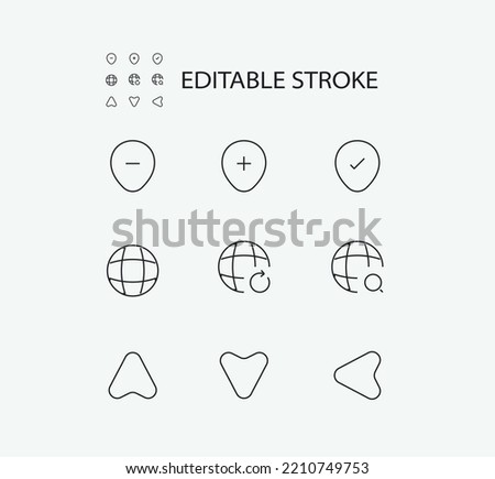 Simple Set of Location Related Vector Line Icons. Contains such Icons as Globe and more. Editable Stroke. 72x72 Pixel Perfect.