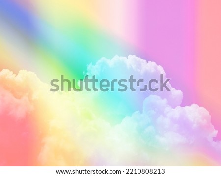 beauty sweet pastel violet-blue colorful with fluffy clouds in sky. multi-color rainbow image. abstract fantasy growing light