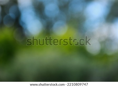 soft green and blue background bokeh. blurred white and light blue circles. wallpaper and backdrop. dark green spots in between. slide and presentation template base depicting nature and outdoors