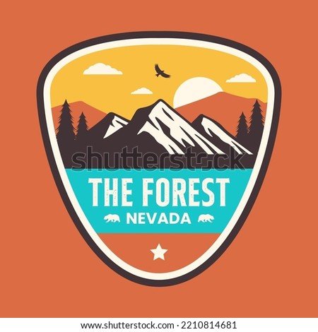 Vintage Outdoor camp and Mountain Logo Badges. Mountain and adventure logo badge isolated