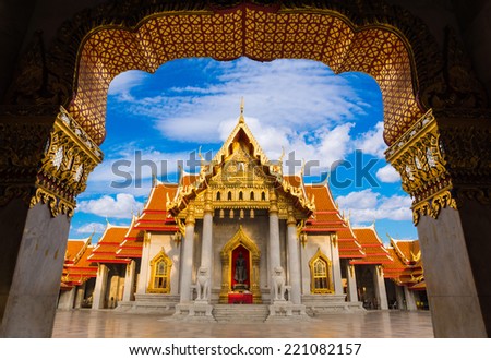 Benjamaborpit Temple , Bangkok Thailand Royalty-Free Stock Photo #221082157