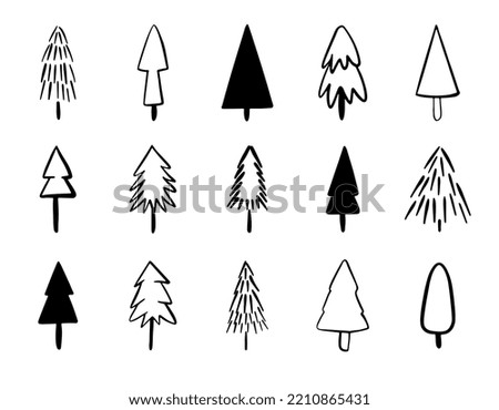 Vector set of christmas tree icons.