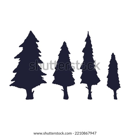 pine tree silhouette clipart pack